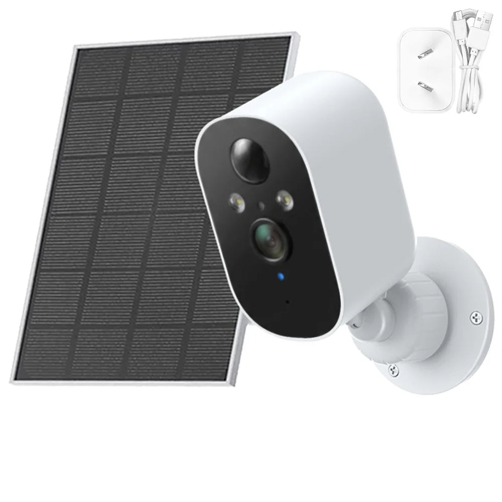 1080P Solar Security Camera Monitor Wireless Outdoor Home 2K Solar Battery Powered Camera Motion Alarm Two Way Audio Waterproof