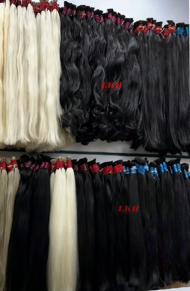 Extensões De Cabelos Humano Indiano Vietinamita Original Natural Brasileiro Cacheados Para Mega Hair Raw Indian 100% Human Hair