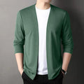 New Slim Fit Cardigan for Men, Thin Spring and Autumn Outerwear, Long Sleeve Casual Trendy Versatile Pure Color Slim Fit Autumn