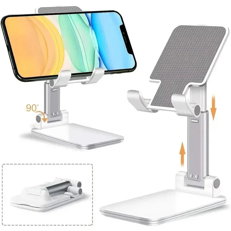 Cell Phone Stand, Adjustable Angle Height Phone Stand for Desk, Fully Foldable/Portable Phone Holder, Compatible for iPhone