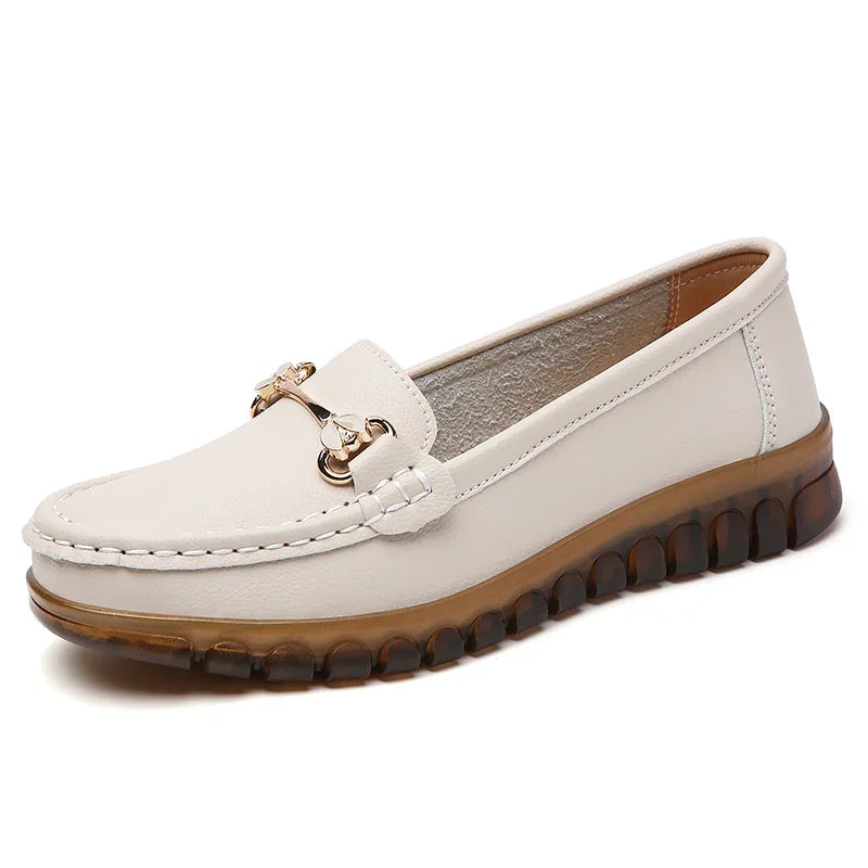 New fashionable flat shoes for women in spring and summer, 100% genuine leather shoes, breathable and casual women's shoes