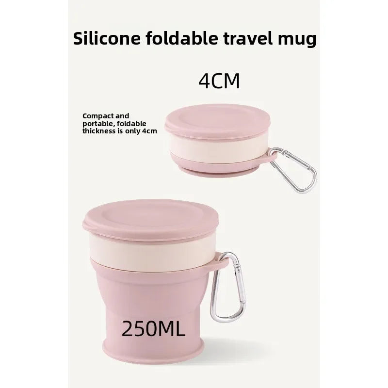 Outdoor Portable Travel Pocket Cup Silicone Retractable Foldable Sports Water Cup Large Capacity Washing Folding Cup