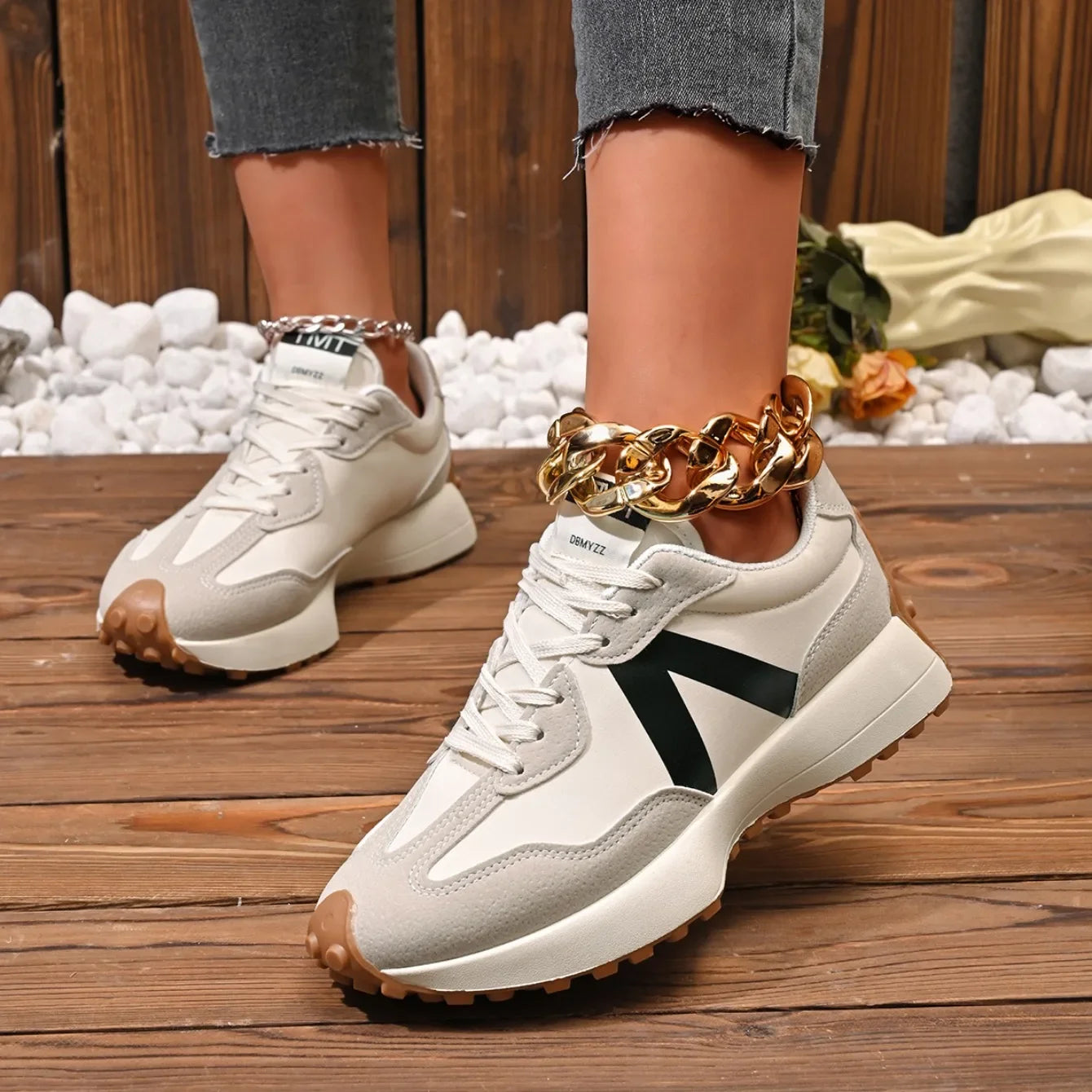 Women Sneakers 2026 New Casual Versatile Thick-soled Running Sneakers Women Fashionable High-quality Luxury Lace-up Shoes Women