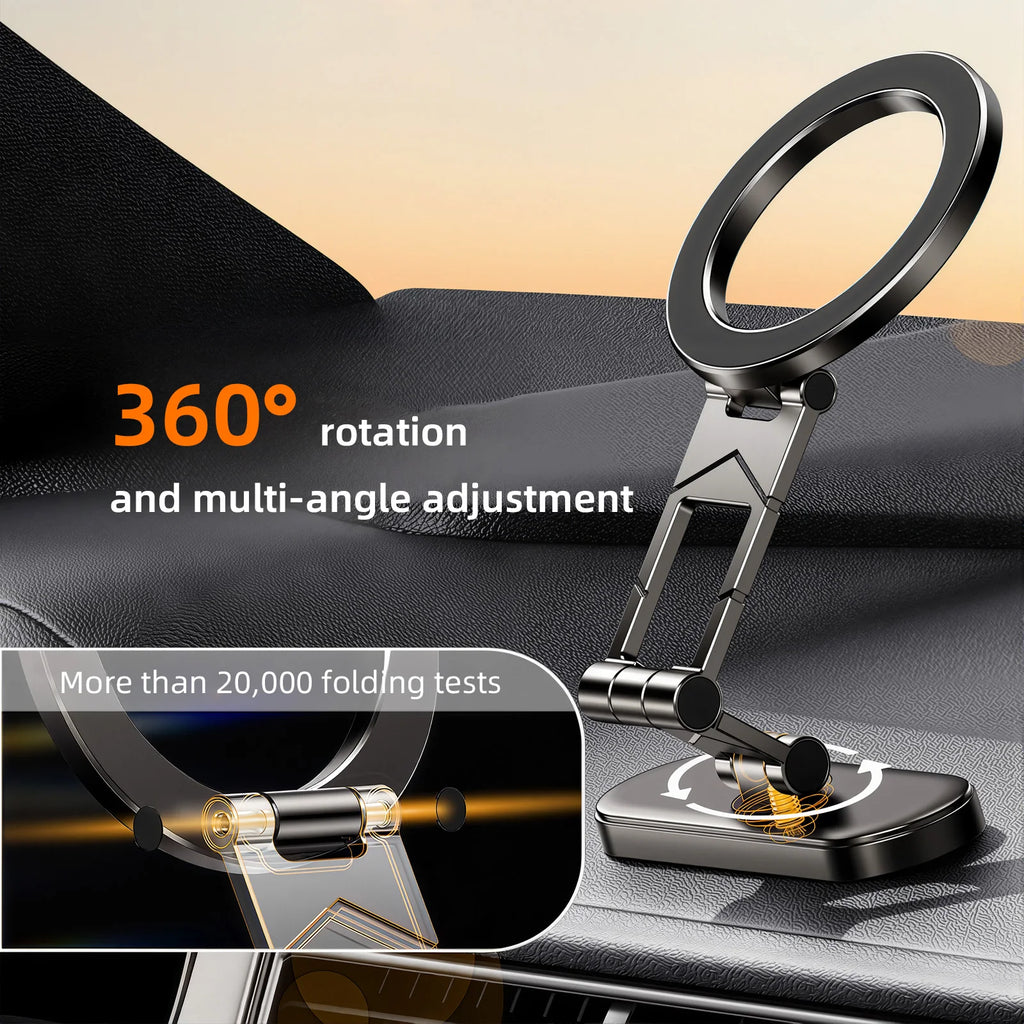 Dual Side Magnetic Car Phone Holder for Magsafe iPhone 17 16 15 Car Dashboard Holder 360° Rotation Phone Holder for Android