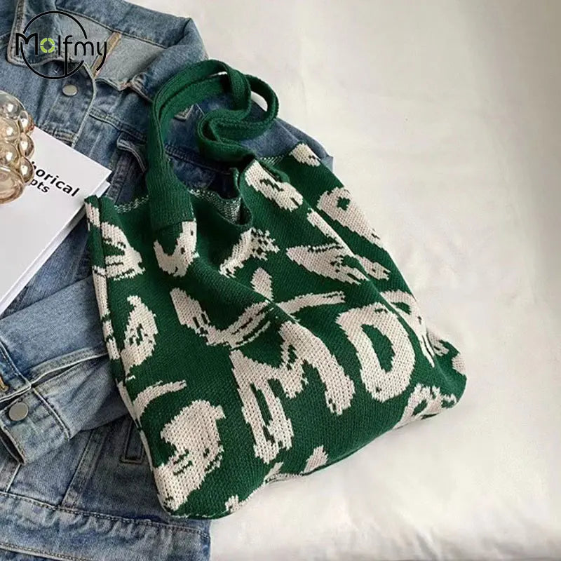 Knitting Handbags for Women Letter Designer Handbag Handheld Bags Large Capacity Underarms Bags For Women bolsas para mujeres