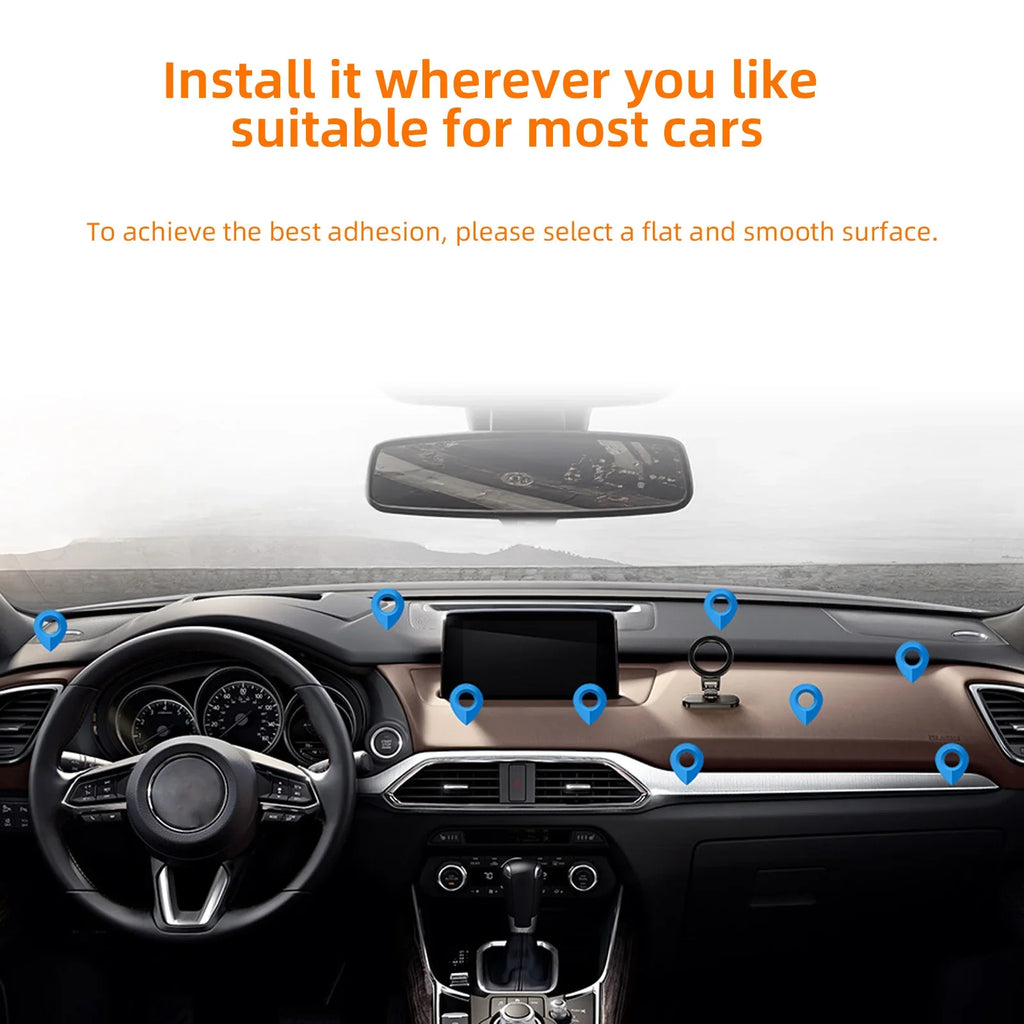 Dual Side Magnetic Car Phone Holder for Magsafe iPhone 17 16 15 Car Dashboard Holder 360° Rotation Phone Holder for Android