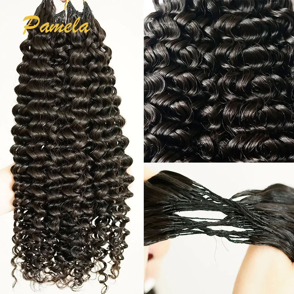 Crochet Human Hair Curly for Black Women Pre Separated Crochet Hair Extensions Human Hair Water Wave Bundles Knotless