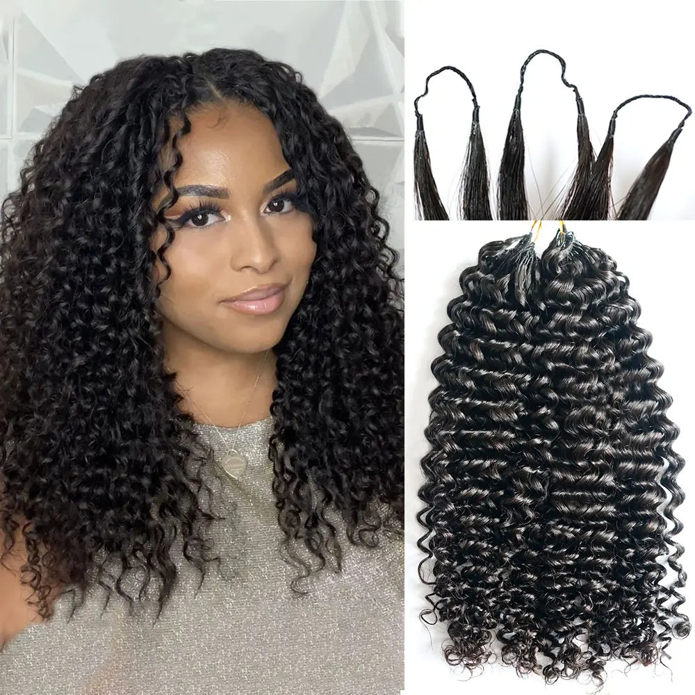 Crochet Human Hair Curly for Black Women Pre Separated Crochet Hair Extensions Human Hair Water Wave Bundles Knotless