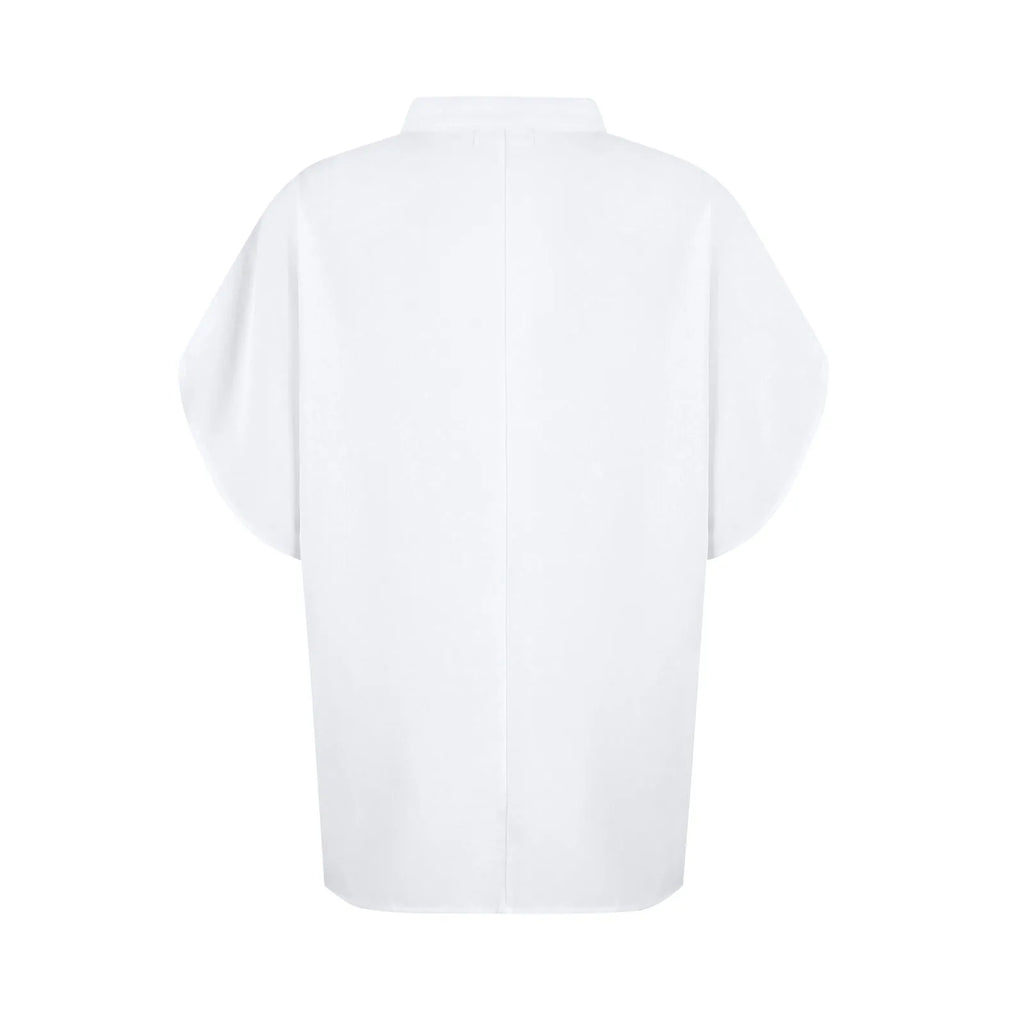 Summer Tops For Women Blouse 2026 Fashion Short Sleeve Solid V Neck Loose Shirts And Blouses Elegant Laies White Tops