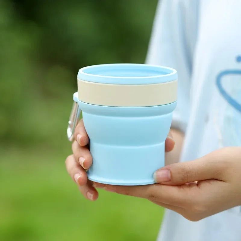 Outdoor Portable Travel Pocket Cup Silicone Retractable Foldable Sports Water Cup Large Capacity Washing Folding Cup