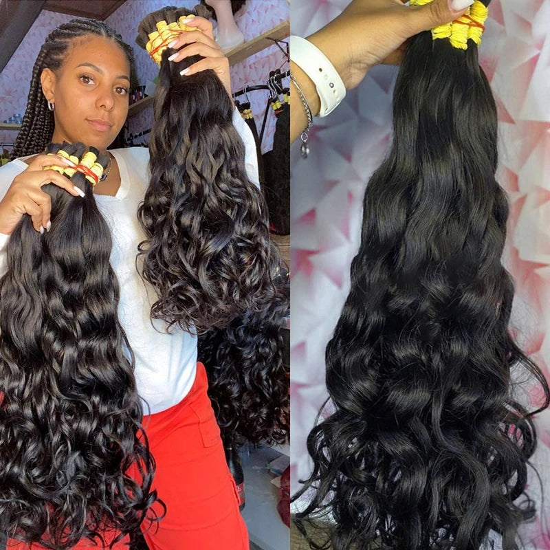 Extensões De Cabelos Humano Indiano Vietinamita Original Natural Brasileiro Cacheados Para Mega Hair Raw Indian 100% Human Hair